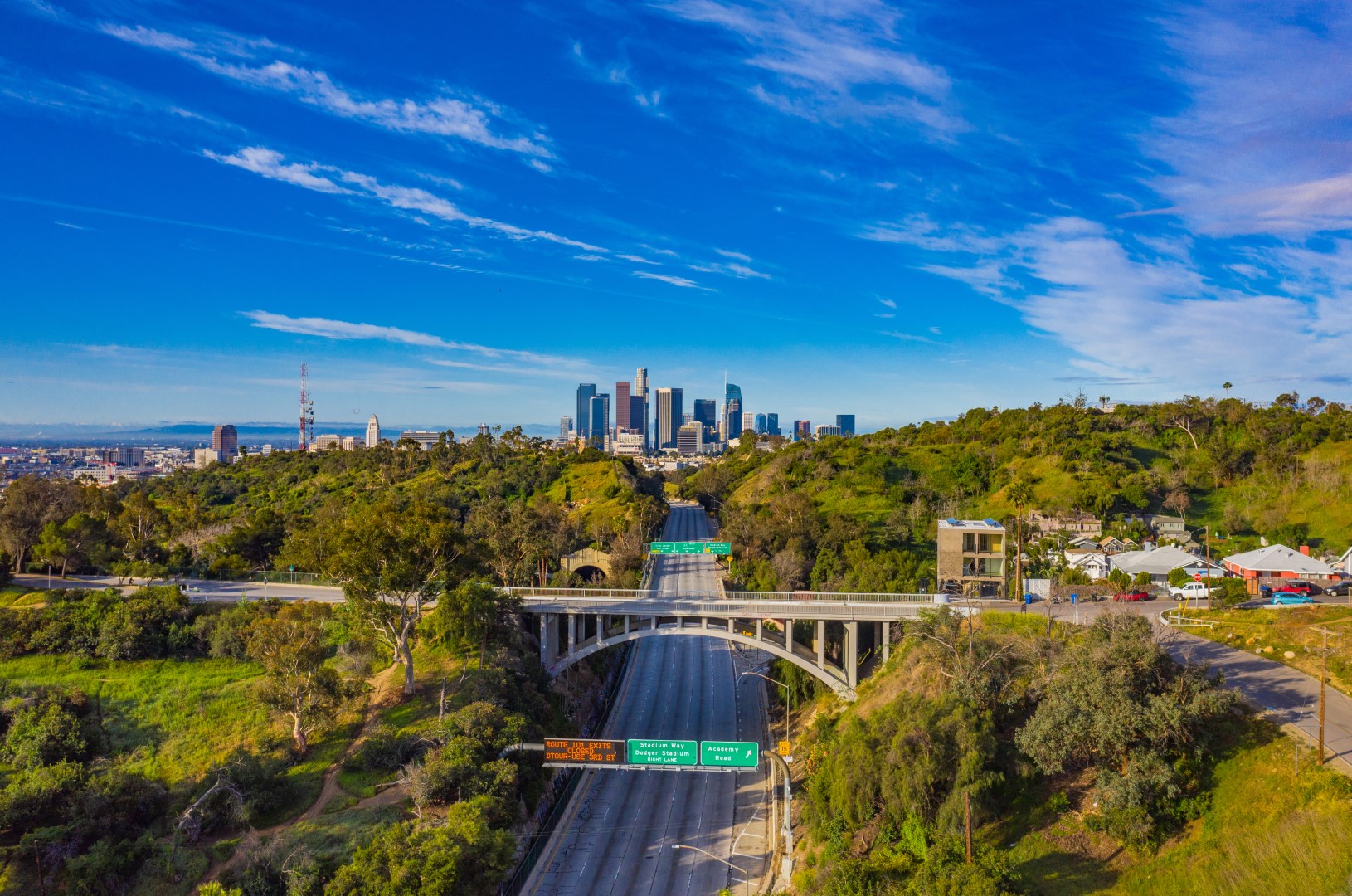 No traffic or pollution in Los Angeles, California